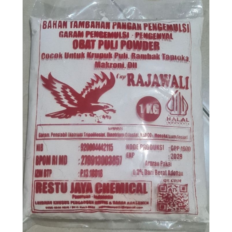 

BLENG/Garam Pengemulsi/Garam Pengenyal/Obat Puli, Cap Rajawali, Powder, Garam Pengembang dan Pengenyal Kerupuk