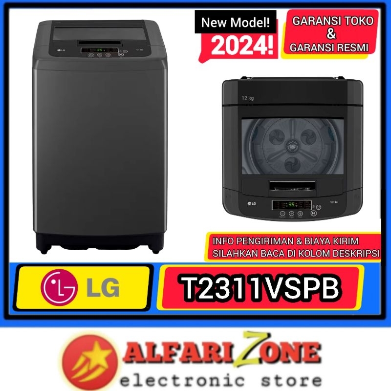 LG T2311VSPB Mesin cuci LG 11 kg 1 Tabung Top loading Inverter mesin cuci 11kg hitam T2311