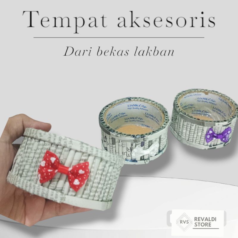 

prakarya daur ulang bekas lakban dan lintingan koran(tempat aksesoris)