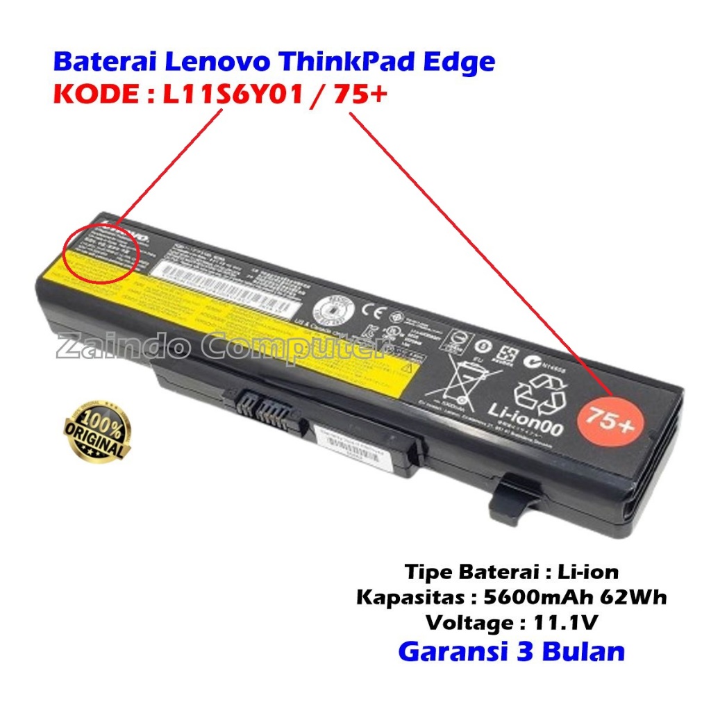 Harmony Sports Original Baterai Laptop Lenovo Thinkpad Edge E49 E334 E330 B430 E330 E430 E430C E435