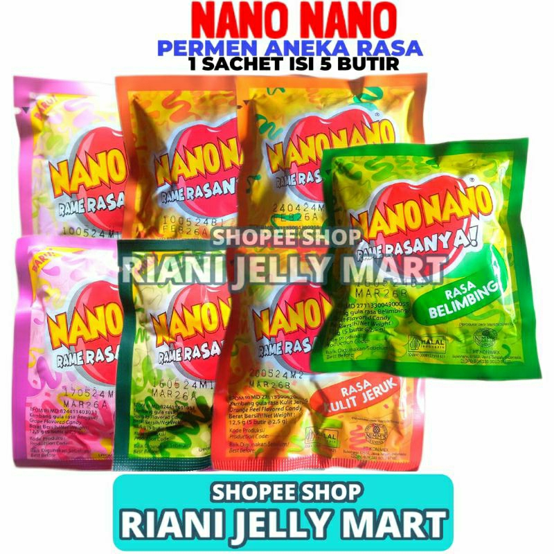 

Permen Nano Nano 1 Sachet Isi 5 Butir 2.5g