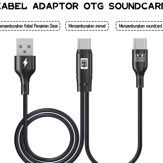 FG2 Fast Charging Cable Kabel Adaptor OTG soundcard Mixer Kartu Untuk Android Pengisian Cepat Micro 