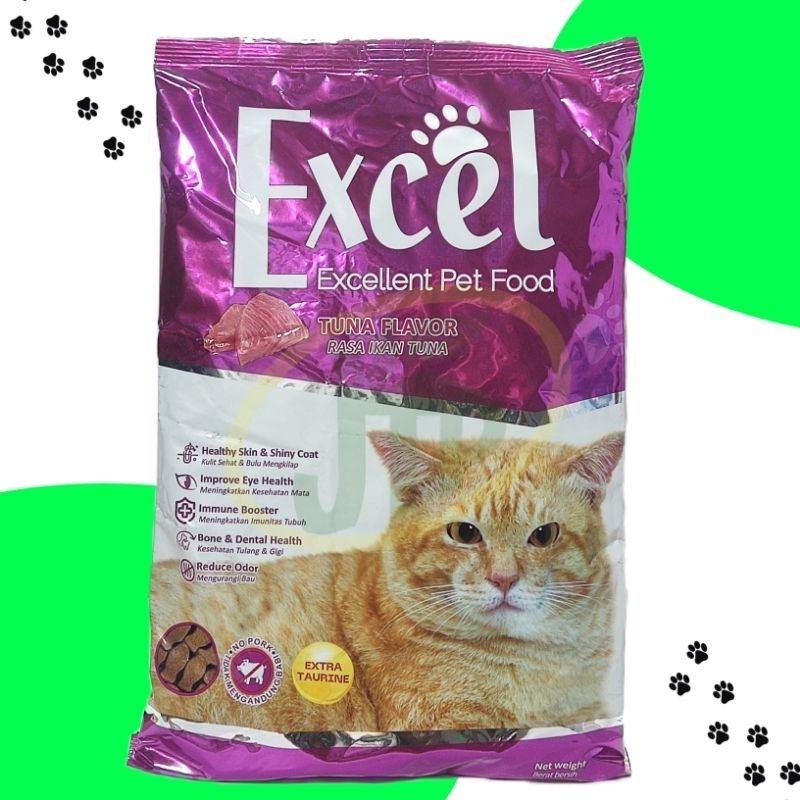 EXCEL ADULT TUNA FLAVOR IKAN - Makanan dry food kucing dewasa pelet ikan - 500gr
