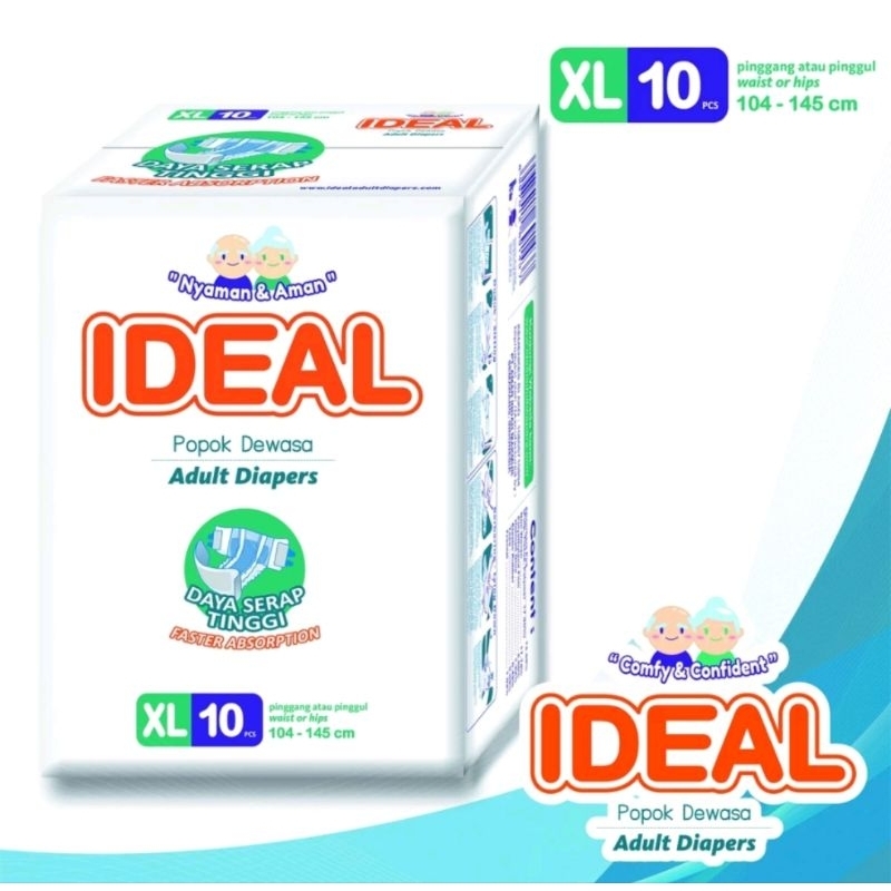 IDEAL Popok Dewasa Tipe Perekat XL10