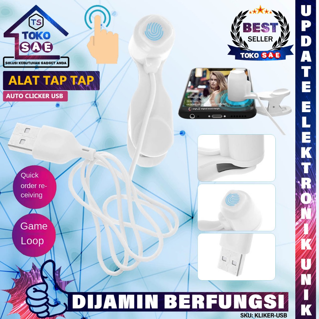 Tokosae Klik Layar Otomatis KLIKER-USB untuk Layar Sentuh  Alat Tap Tap Multifungsi untuk HP