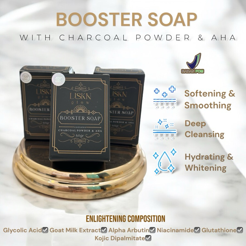 GROSIR BOOSTER SOAP WHITENING LISKIN GLOW / SABUN BADAN LISKIN GLOW / SABUN BATANG KUSUS BADAN / SAB