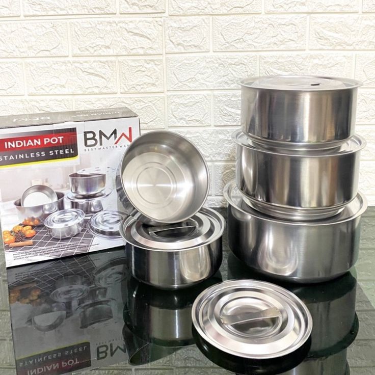 Price BMW PANCI SET POT INDIAN STAINLESS STEEL
