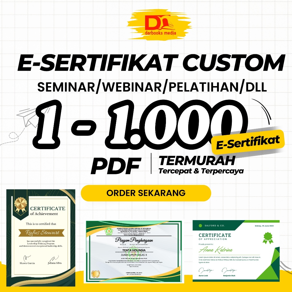 E-Sertifkat Custom | Piagam Custom | Desan Sertifkat Custom | sertifikat custom | sertifikat seminar