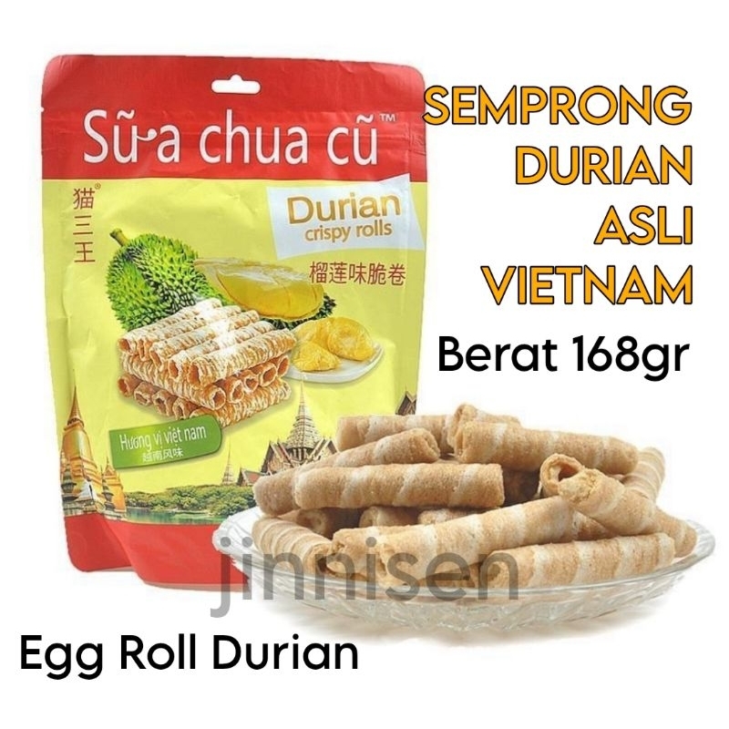 

(BARU)Semprong Durian Vietnam 168gr Biskuit Egg Roll Durian/Durian Crispy Rolls Sua Chua Cu