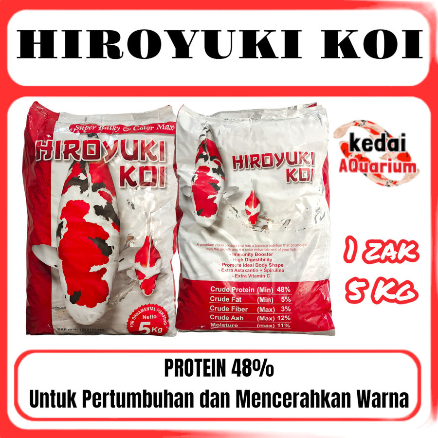 Pakan Ikan Koi Hiroyuki Koi Super BULKY & COLOR MAX 5Kg