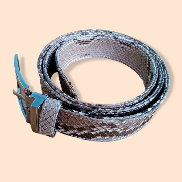 Sabuk Kulit Ular Python Asli - Natural