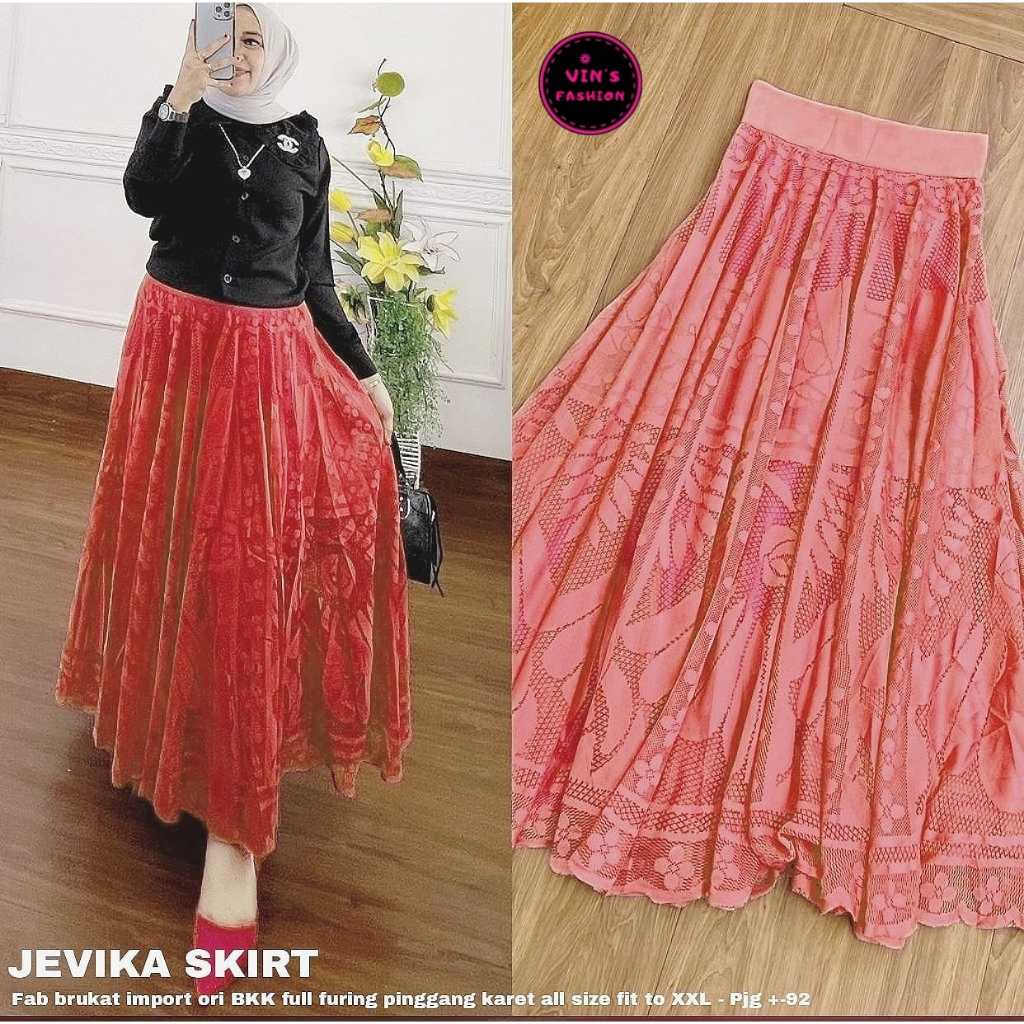 ROK BRUKAT WANITA PANJANG MOTIF TERBARU PAKAIAN WANITA BAWAHAN HIJAB KOREAN STYLE KEKINIAN