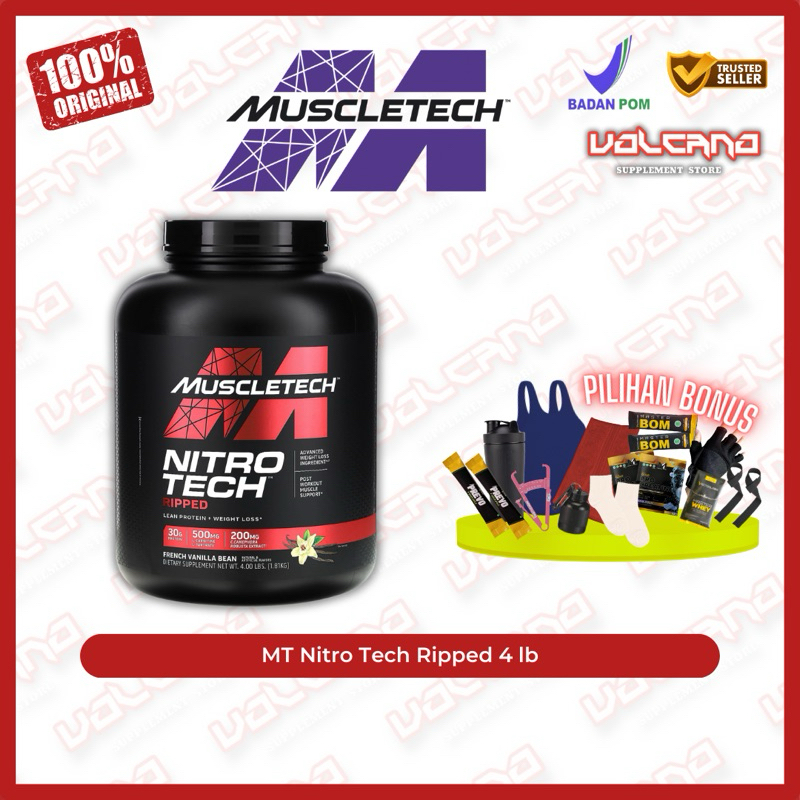 MT Nitro Tech Ripped 4 lb MuscleTech NitroTech muscle whey isolate fat burner