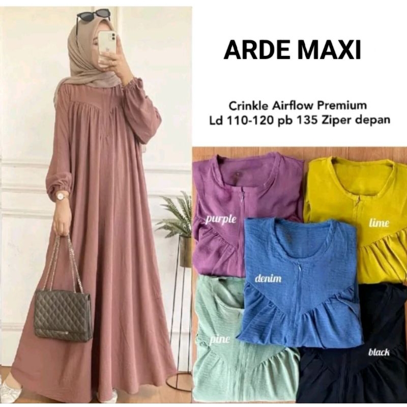 Gamis Dewasa Remaja Bahan Crinkle Airflow Premium Terbaru // Gamis busui Elegan Mewah Simpel