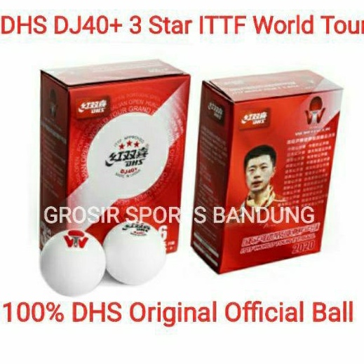 Diskon sd 5  VX53G Bola Pingpong  Tenis Meja DHS DJ4 3Star  Bintang Tiga World Tour Original