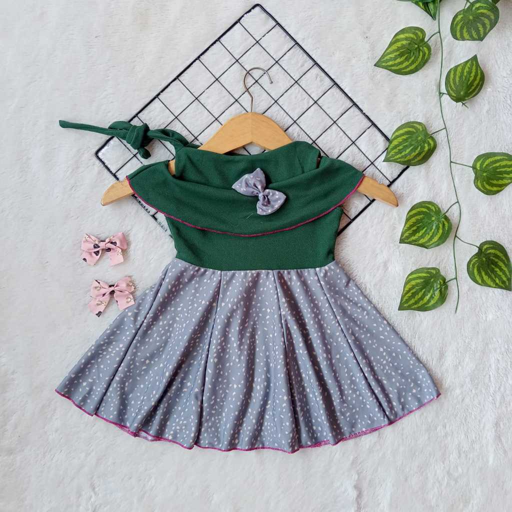 DRESS ANAK SABRINA TALI SATU//BAJU DRES ANAK SABRINA TALI SATU USIA 6 BULAN- 5 TAHUN TERMURAH DAN TE