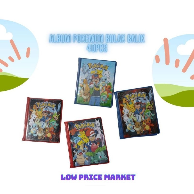 Album Kartu Pokemon Kecil Kapasitas Bolak Balik 40 Pcs