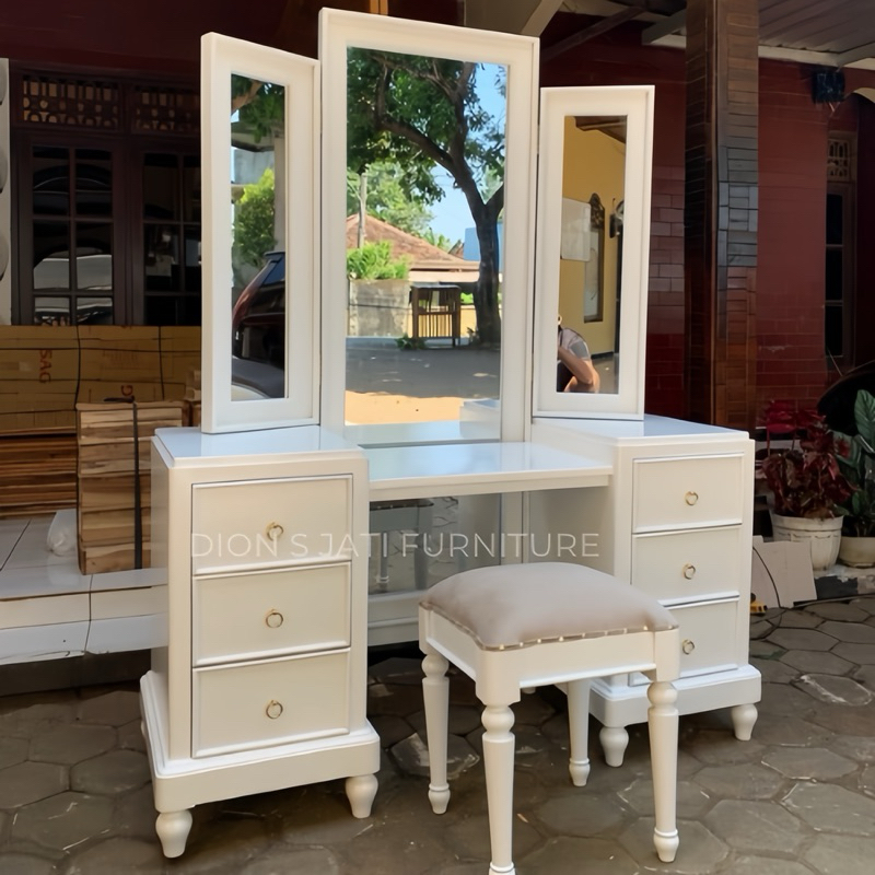 meja rias minimalis duco putih meja rias kayu minimalis