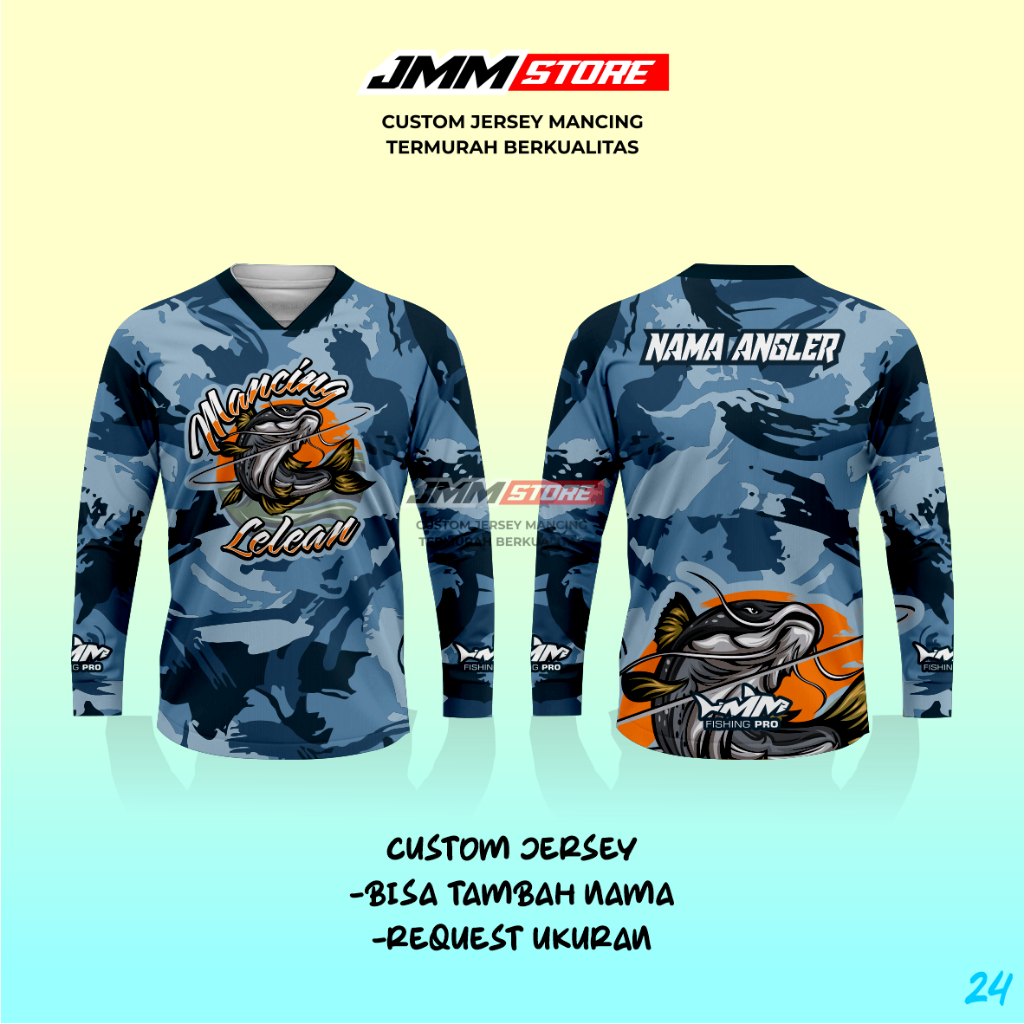 (( BISA COD )) Jersey Mancing Lelean Jersey MAncing Warna Abu Biru Custom Durakingg Jersey Short Sle