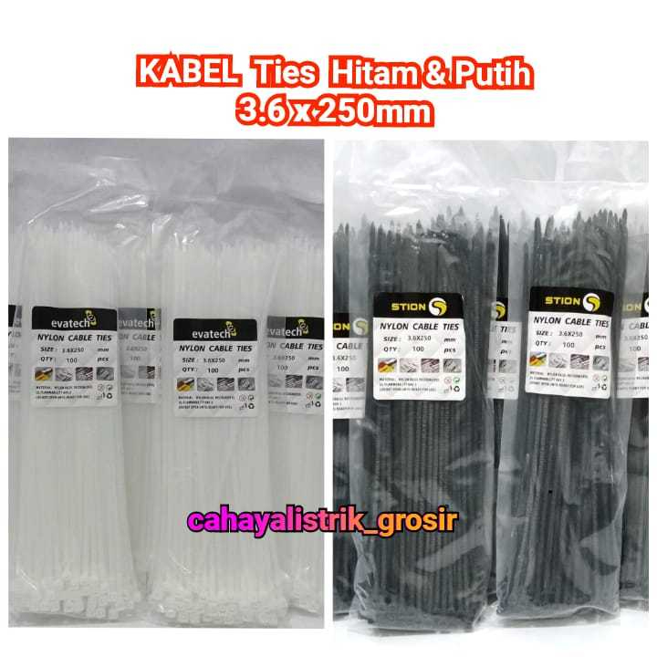 Cable Ties Nylon Tali Pengikat Evatech & Stion 3,6x250mm/ Kabel Tie / Nylon Cable Tie
