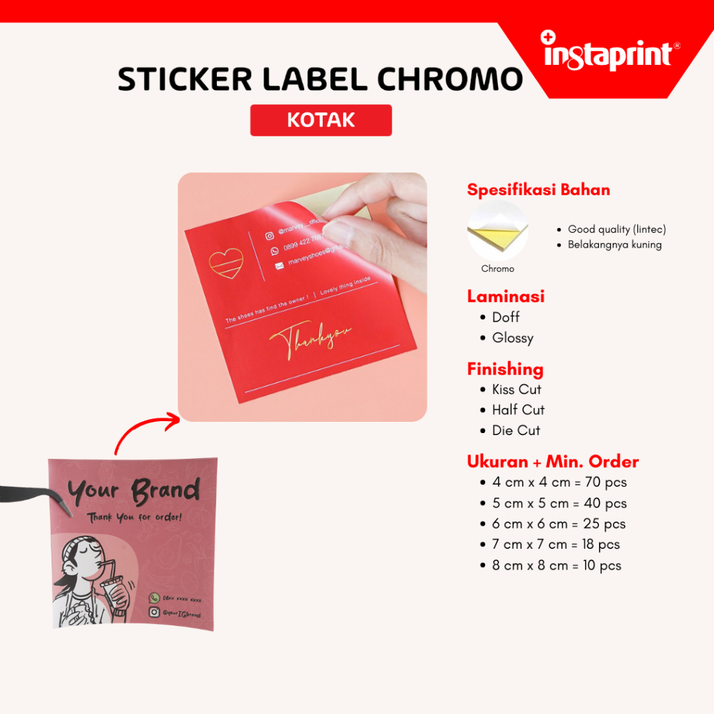 

Sticker chromo Label Makanan, sticker chromo Kue Kotak,label chromo murah