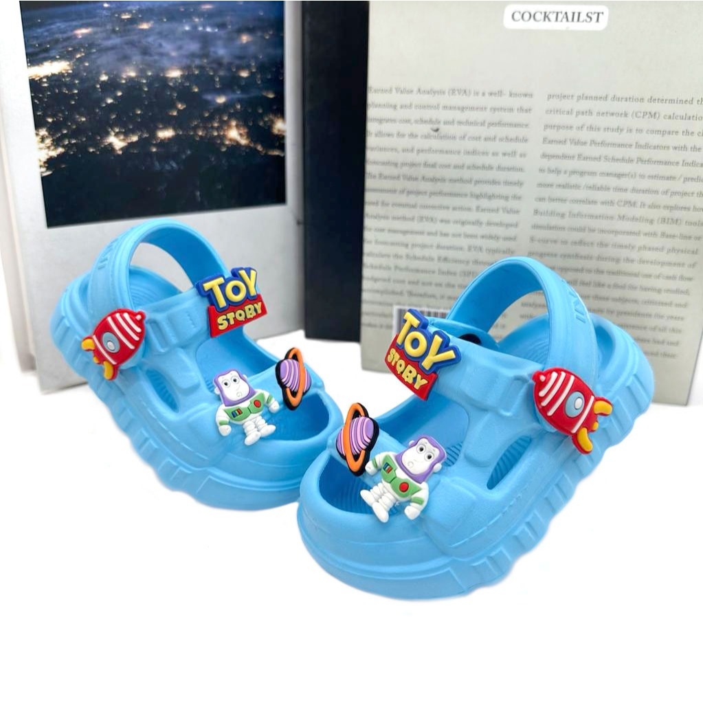 [Whispers] Inkayni Sendal Selop Anak Laki -Laki Size 18-23 Anti Slip Motif Toy Story Coklat YK1028