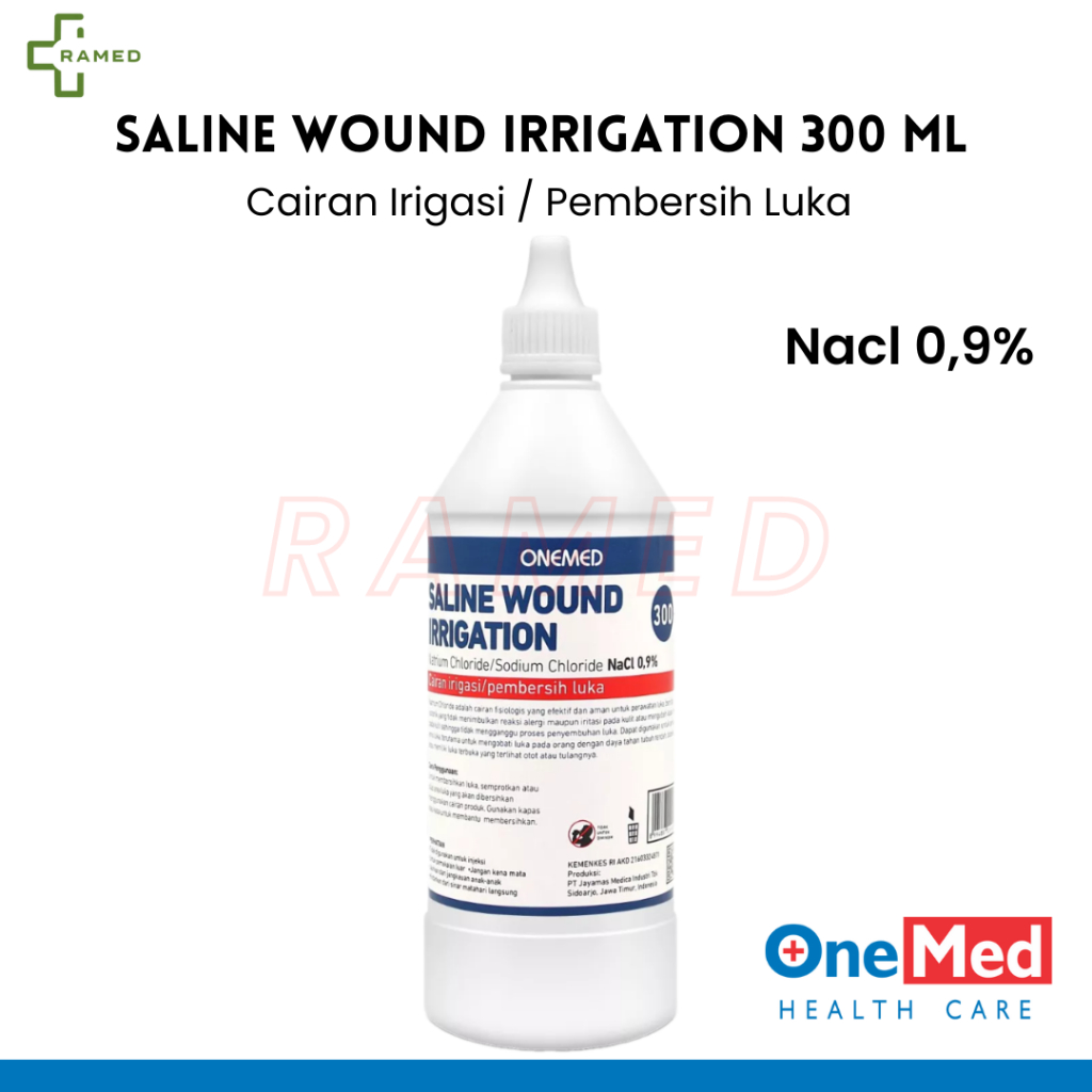 ONEMED Saline Wound Irrigation 300ml (NaCl 0.9%) / Cairan Pembersih Luka