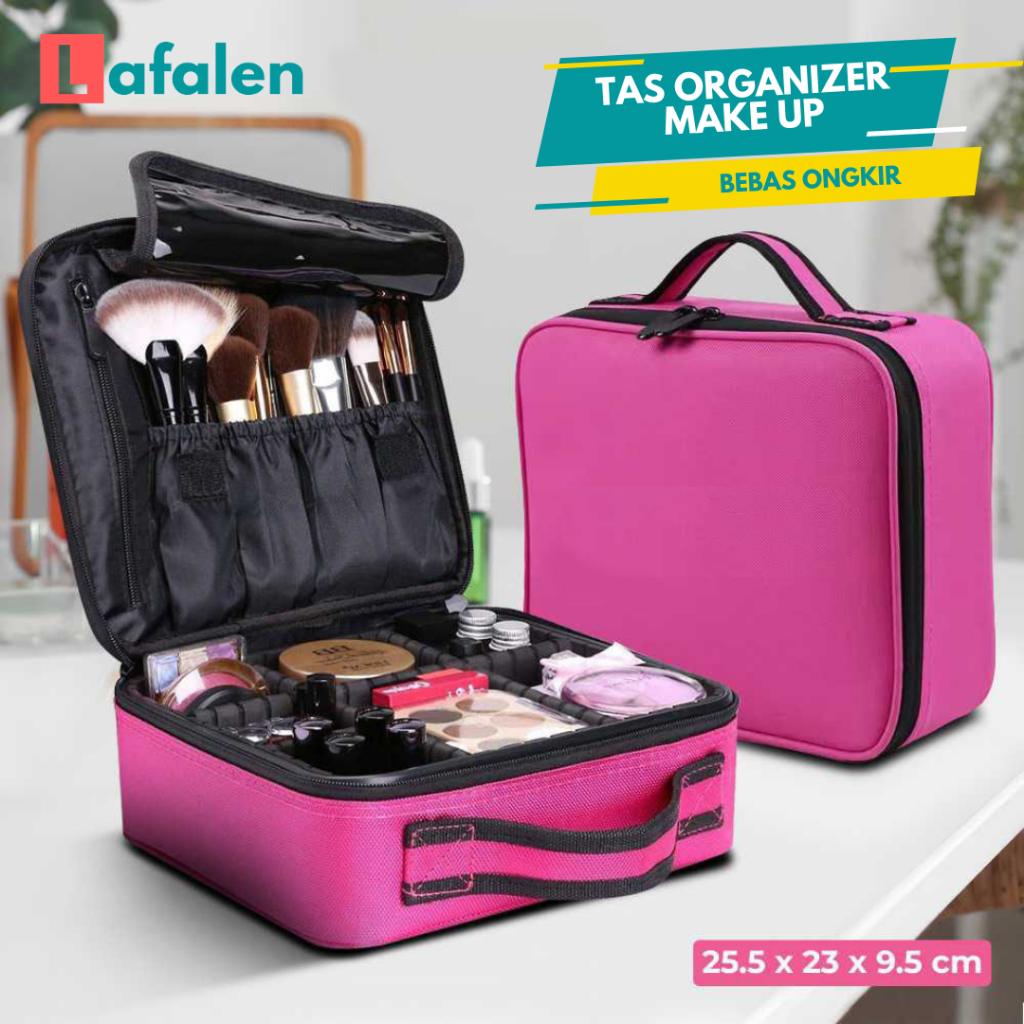 Makeup Organizer Bag Multifungsi Tas Make Up Besar Muat Banyak Kosmetik