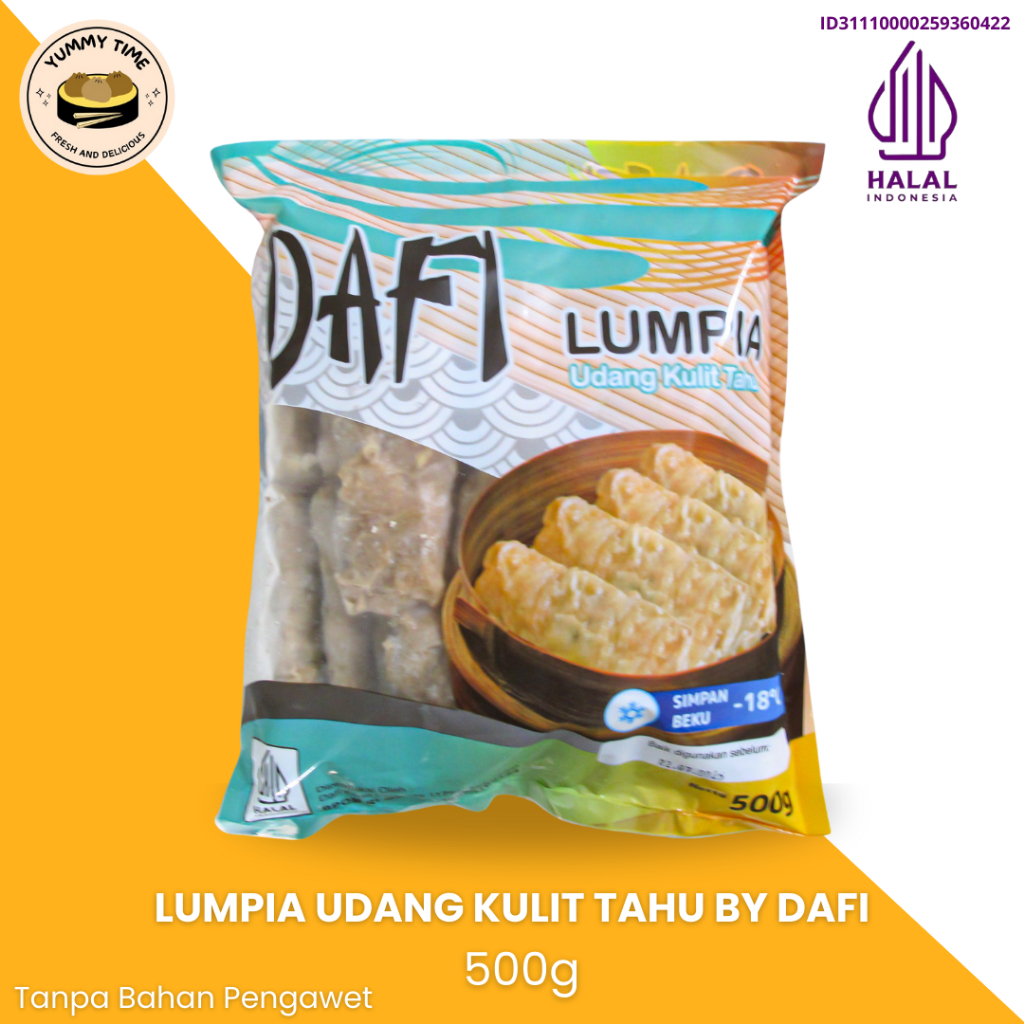 

Lumpia Udang Ayam Kulit Tahu Premium Halal Tanpa Pengawet DAFI - 500gr