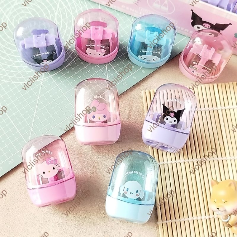 

Rautan Pensil 2 Lubang Karakter Lucu Warna Warni Imut [ Random ]/Pencil Sharpeners Double Holes Motif Lucu Anak Anak