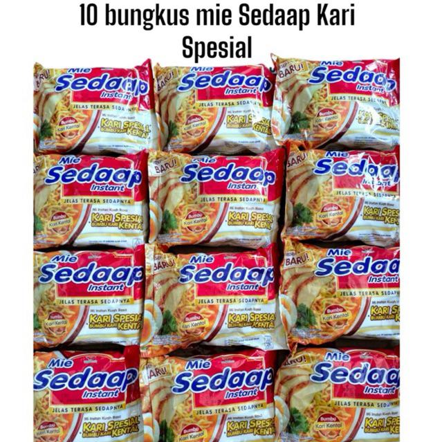 

10 Bungkus Mie Sedaap Kari Spesial 90gr Mie Instan Murah