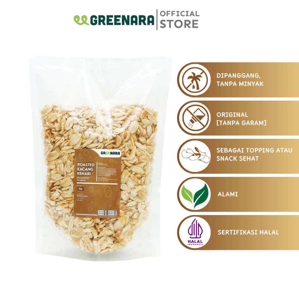 

Greenara - Kacang Kenari Panggang 1 Kg / Roasted Kenari Nuts