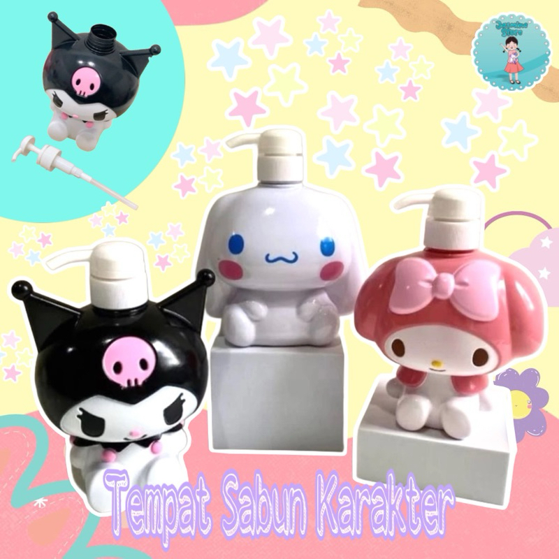 Botol pump tempat sabun wadah sabun cair sanrio cinnamoroll kuromi hello kitty my melody dispenser s