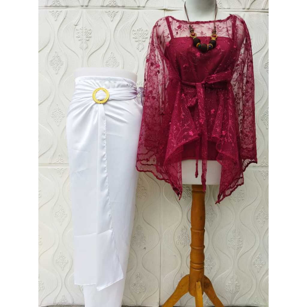Set Kebaya Outer Spesial Paket Kebaya Merah Putih Agustusan Baju Brokat Atasan Wanita Modern Dewasa 
