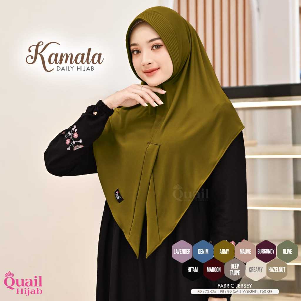 Kamala Khimar Jilbab Original Quail Hijab Wanita Jersey Emran Hijab