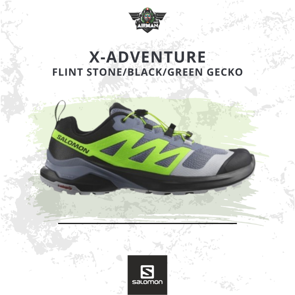 Salomon X-Adventure Flint Stone/Black/Green Gecko