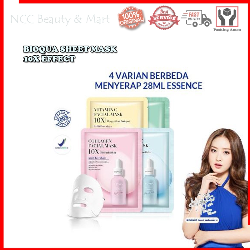 [BPOM] * NCC * Bio Aqua Facial Sheet Mask Skin Care Hydrating Bioaqua Vit C Collagen Squalene 10X