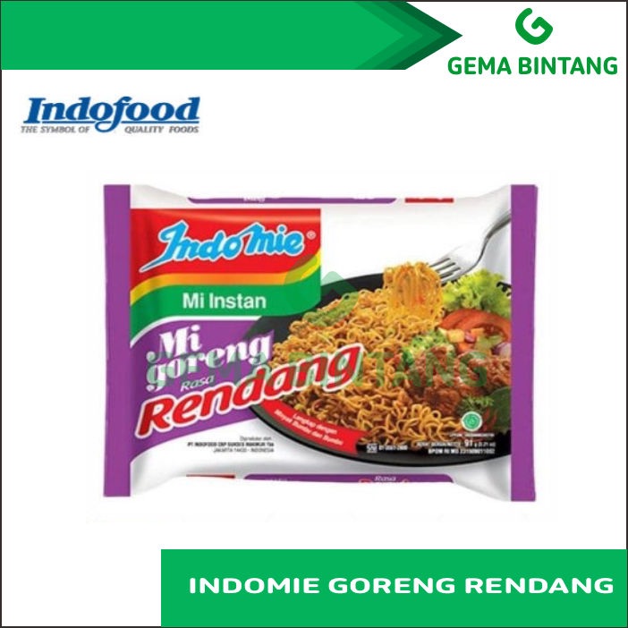 

INDOMIE GORENG RENDANG 91 G GR MIE INSTAN 91G 91GR MI