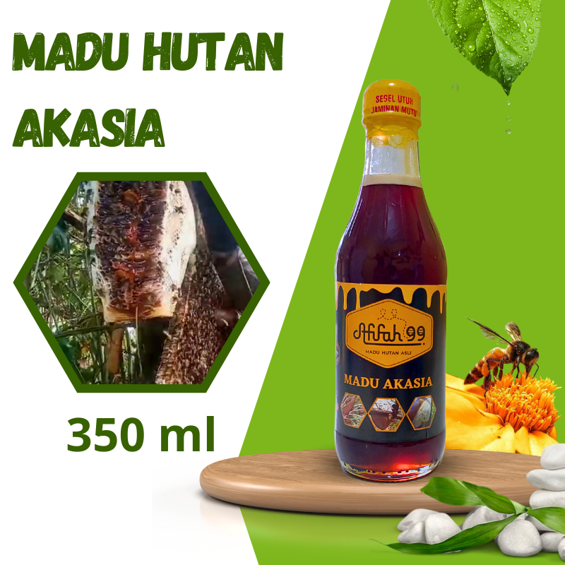 

Madu Hutan Akasia Afifah 99 (350 ml) Madu Hutan Asli Murni - Madu Sialang