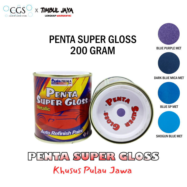 Cat Penta CURACAO BLUE 9961 200 gram - cat penta biru - cat motor biru - cat penta super gloss biru 