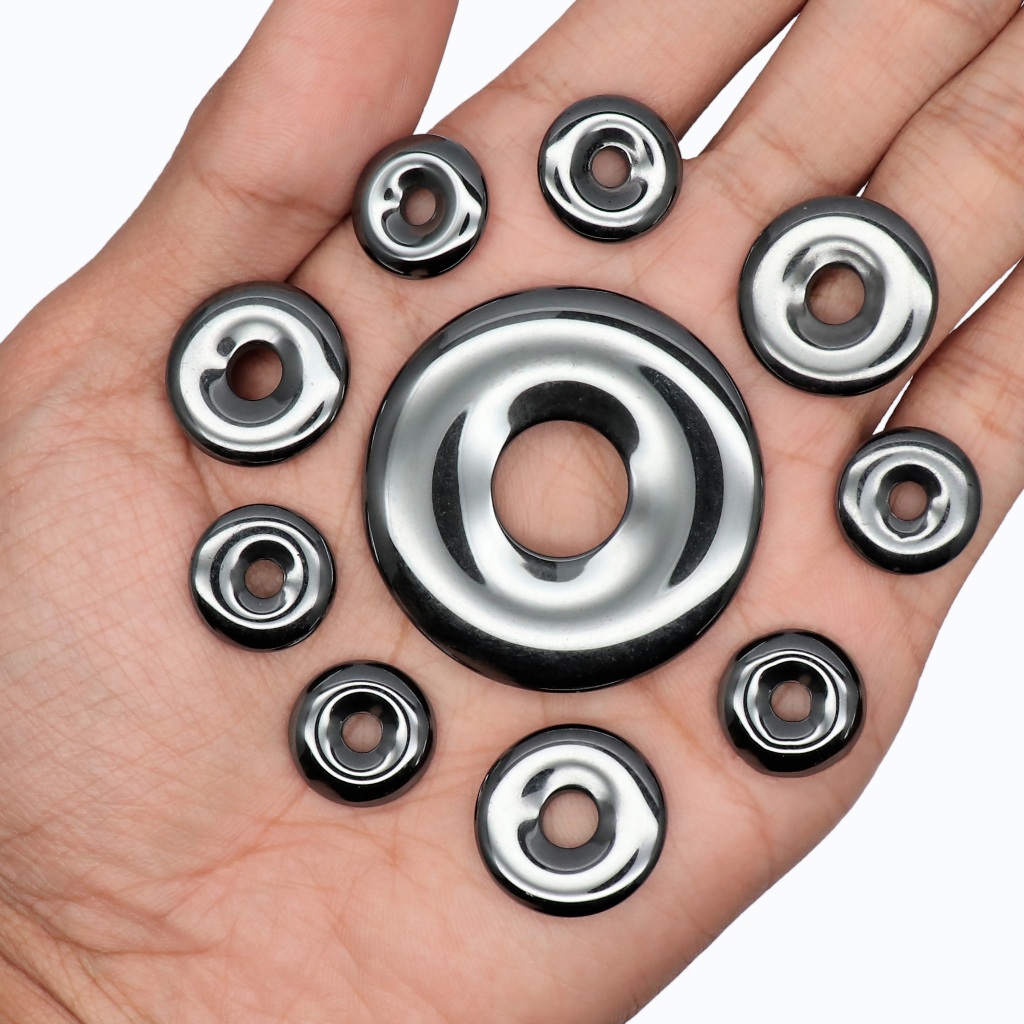 NATURAL HEMATITE DONUT CABOCHON SIZE 33 mm - 50 mm | BATU HEMATITE | BATU HEMATITE ASLI BENTUK DONAT