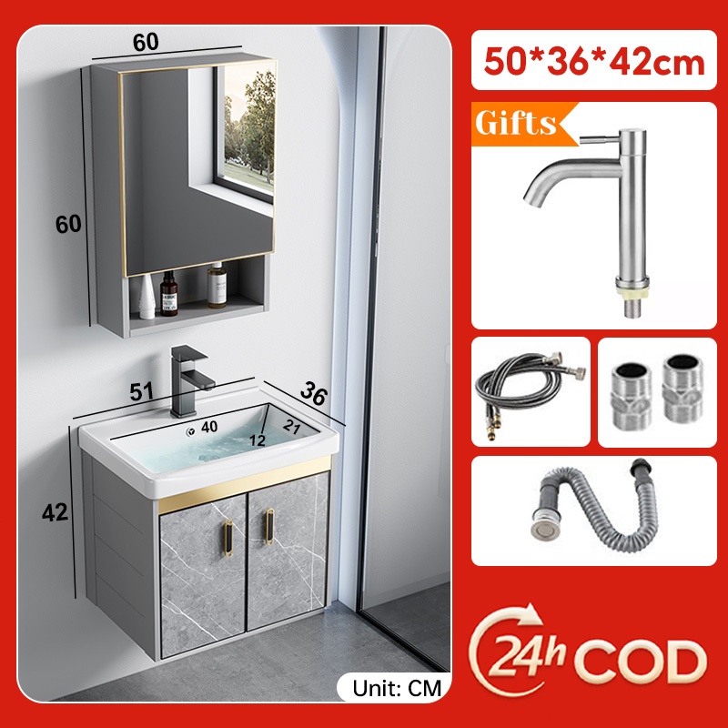 Wastafel Kamar Mandi Lemari kamar mandi aluminium ruang minimalis modern Wastafel Keramik Kombinasi 