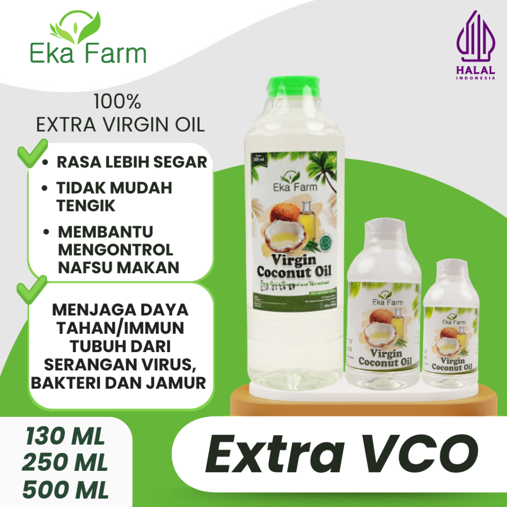 

Minyak VCO Virgin Coconut Oil Eka Farm Kemasan 250ml - Eka Farm Official