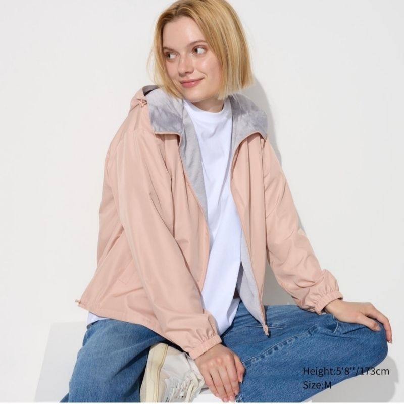 Reversible Parka (Water-Repellent) UNIQLO ori Jaket dua sisi anti air anti uv uniqlo asli