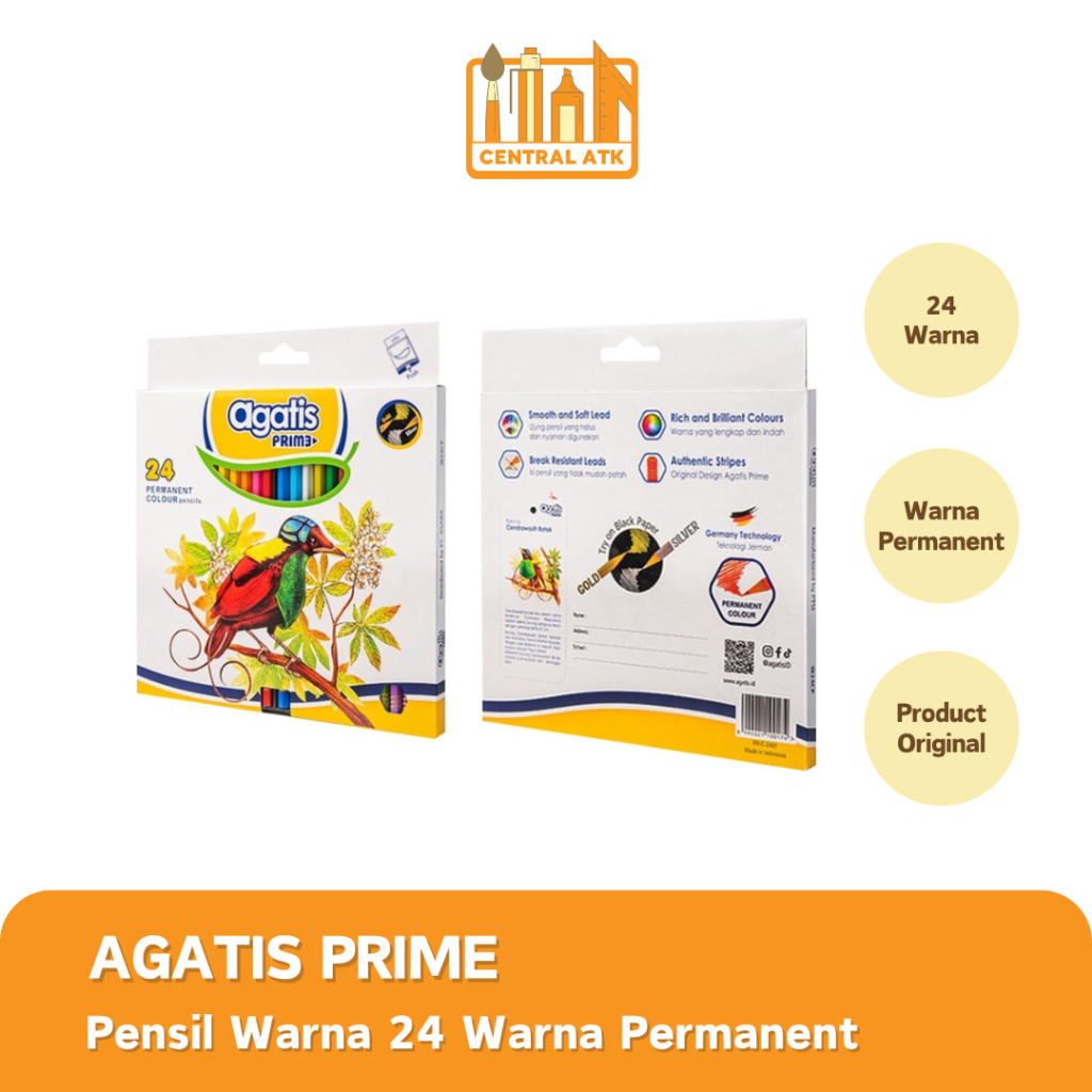 

COLOUR PENCIL / PENSIL WARNA AGATIS PRIME 24 WARNA PANJANG