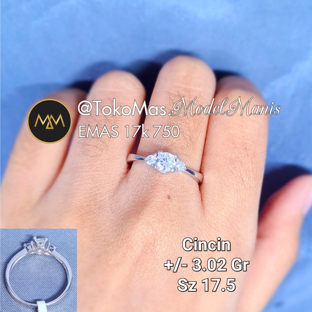 Cincin Trilogy Putih 750 kadar 17k