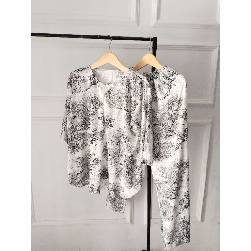 setelan piyama kekinian bahan rayon lembut dan adem