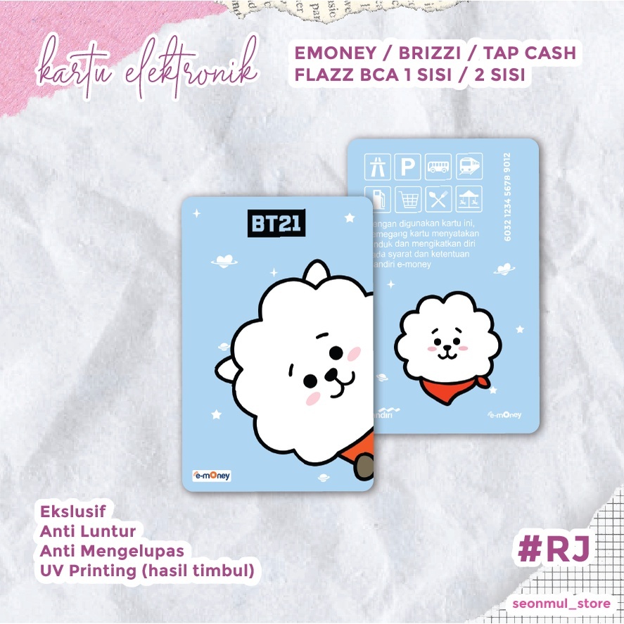 READY STOCK EMONEY BT21 RJ / BRIZZI / TAPCASH / FLAZZ