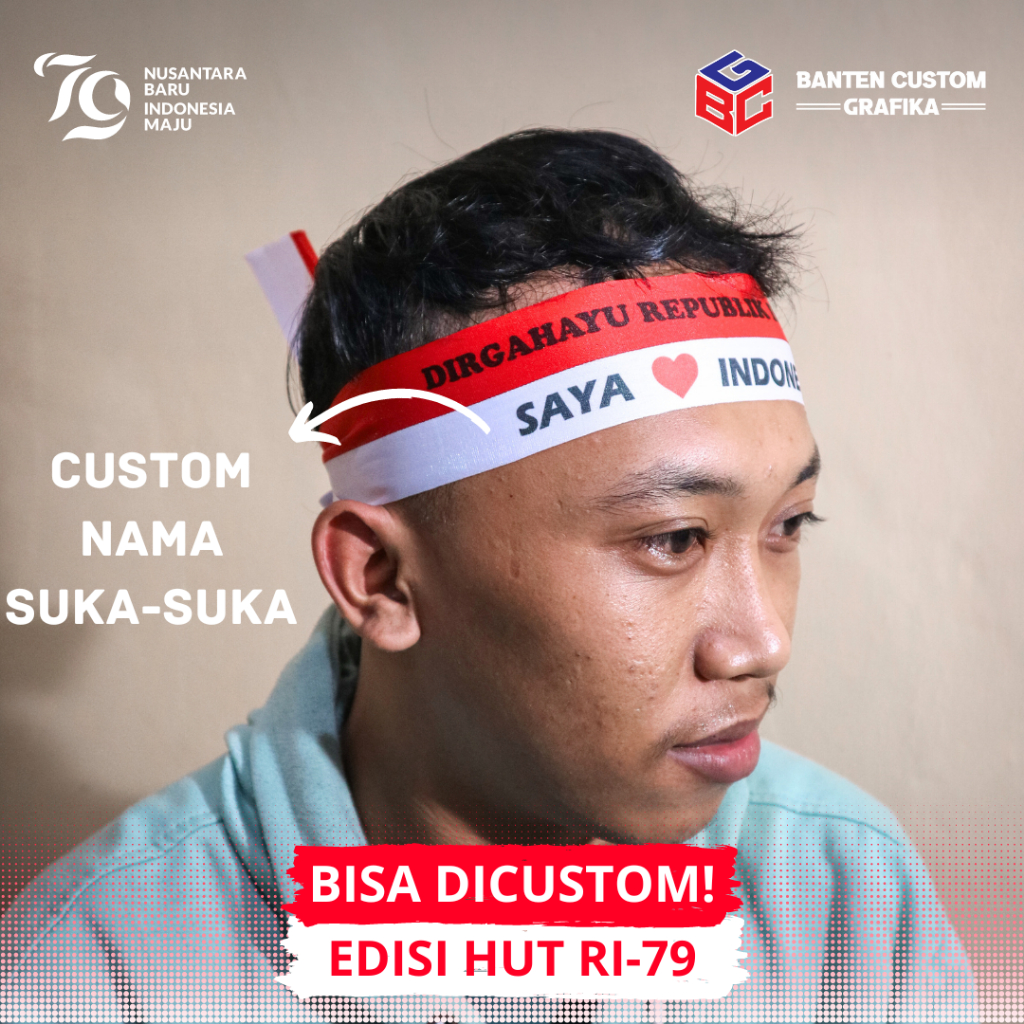 

Pita Merah Putih Free Sablon Nama Ikat Kepala Merah Putih