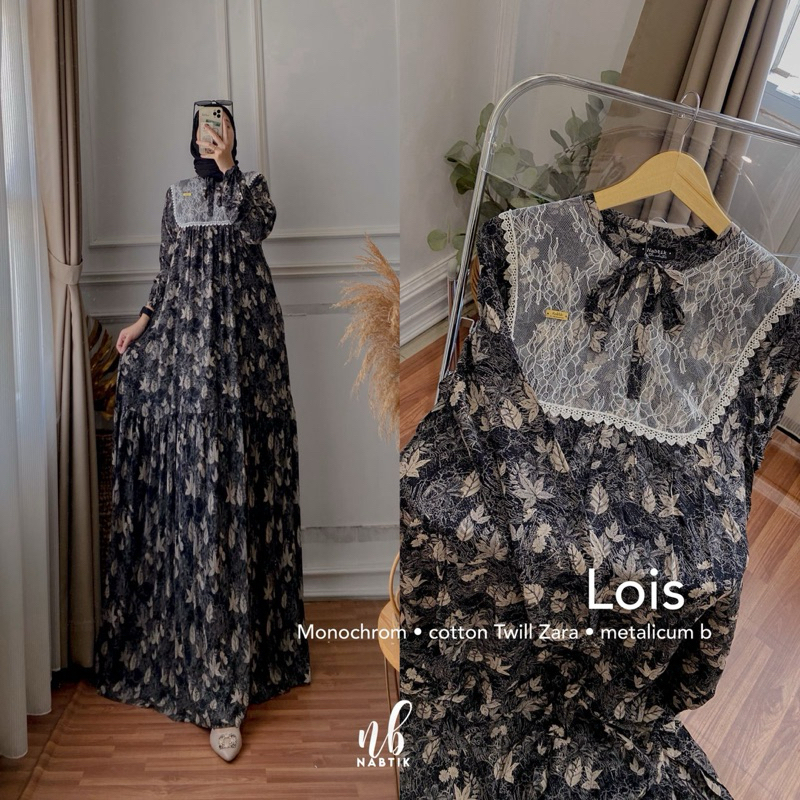 LOIS monochrome series by nabtik gamis rayon original termurah by nabtik